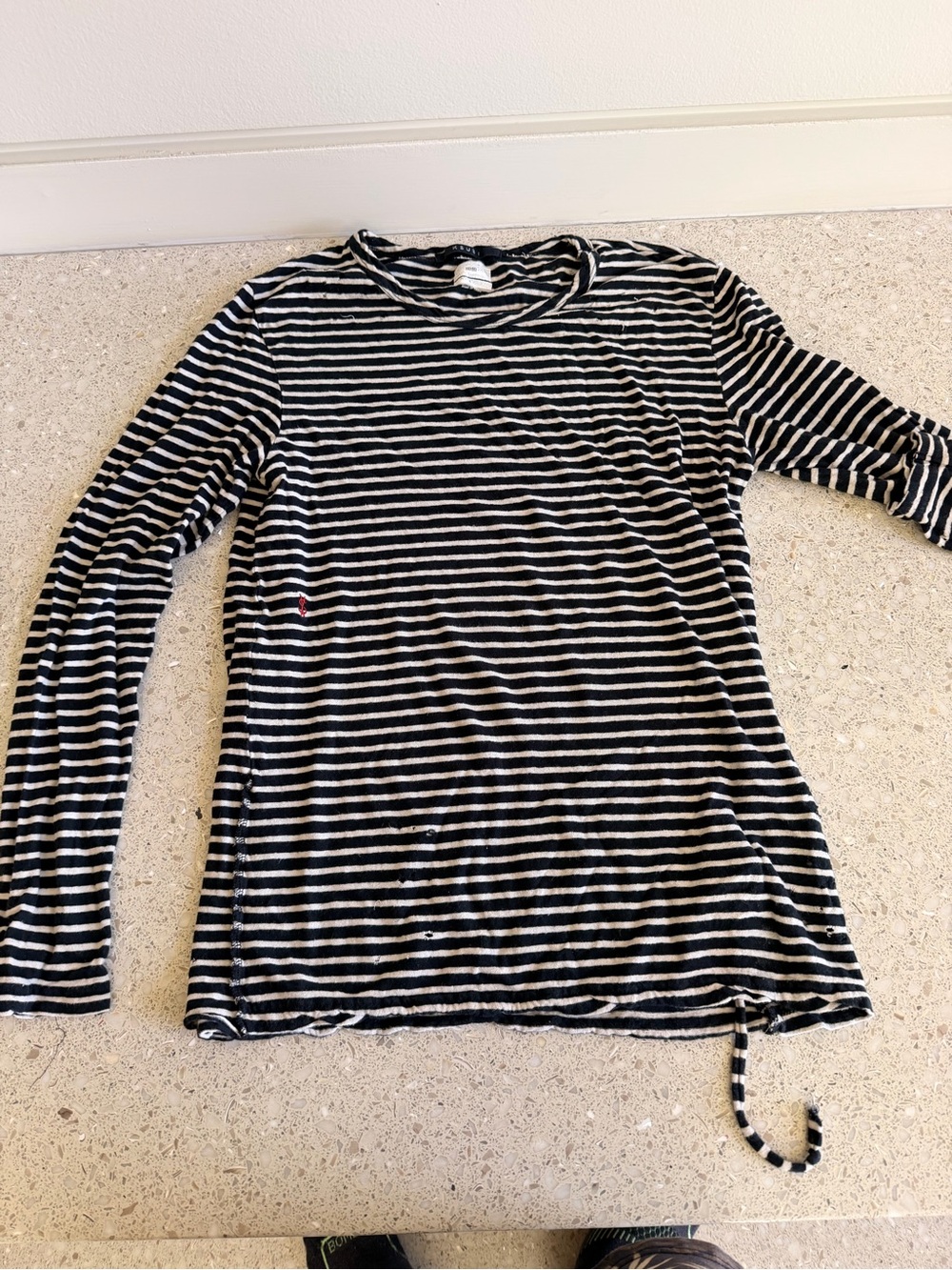 Ksubi Black and White Striped Long Sleeve Tee